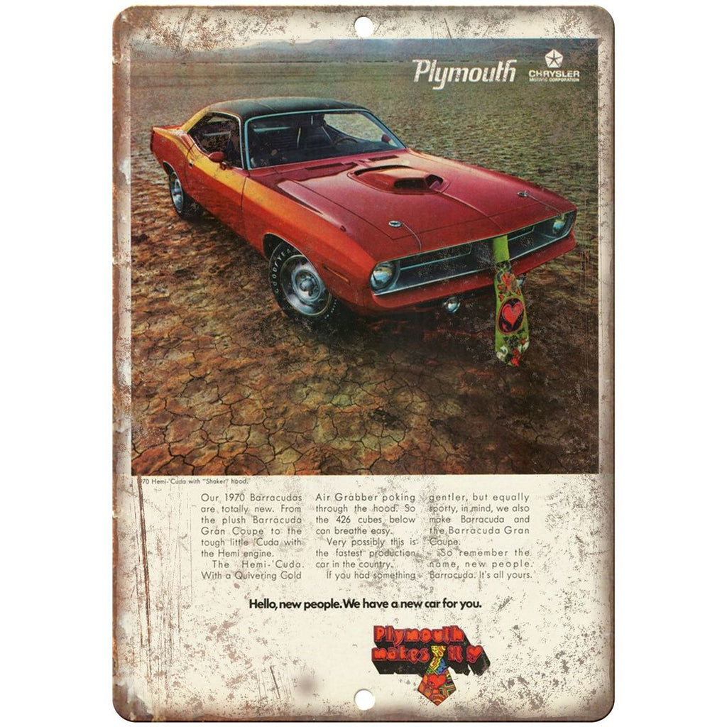 1970 - Plymouth Barracuda 10" x 7" Reproduction Metal Sign