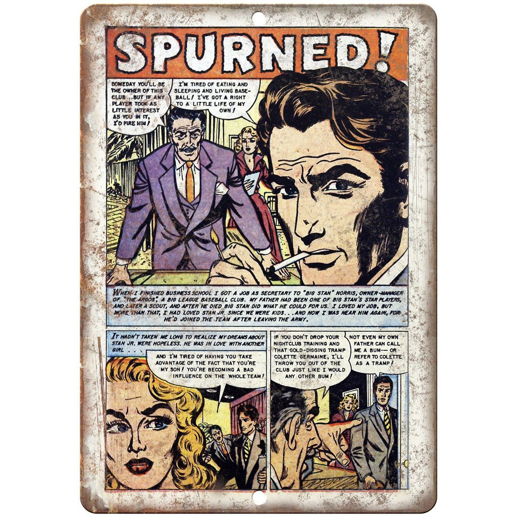 Ace Comics Spurned Vintage Comic Art 10" X 7" Reproduction Metal Sign J413