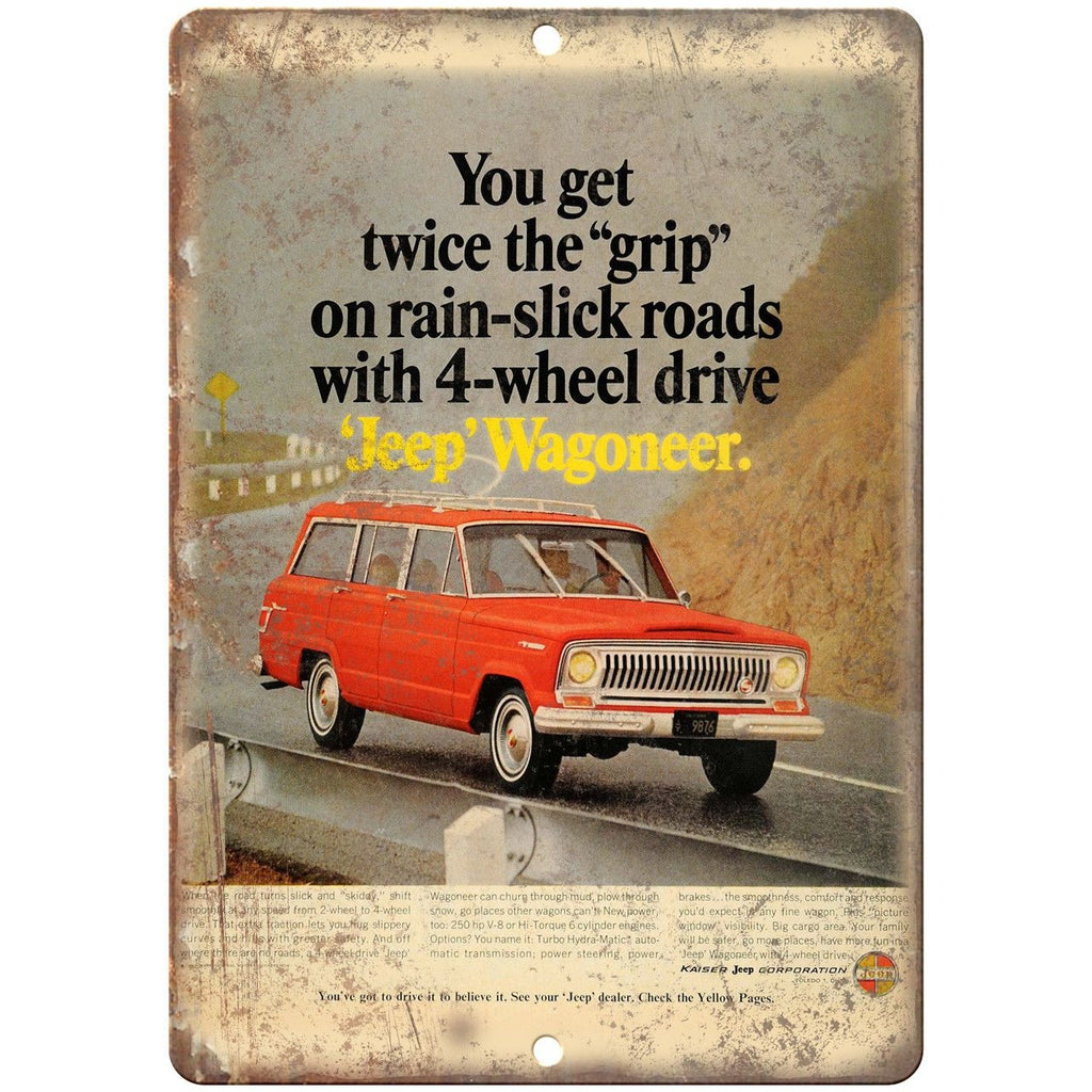 Jeep Wagoneer Kaiser Jeep Corporation Ad 10" x 7" Reproduction Metal Sign A91