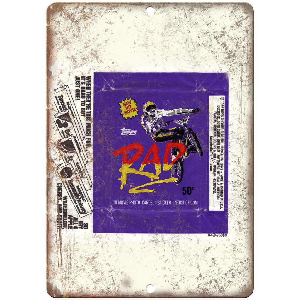 RAD BMX Movie Card Gum Wrapper Ad 10" x 7" Reproduction Metal Sign B494