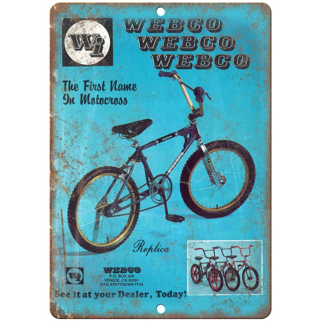 1979 Webco BMX, Racing RARE Ad 10" x 7" Reproduction Metal Sign