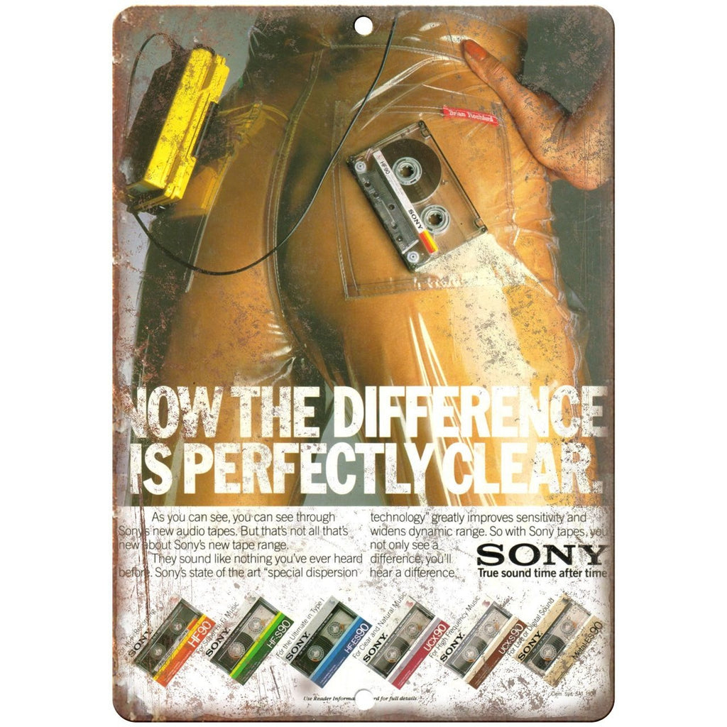 Sony Cassette Tape Walkman 10" x 7" reproduction metal sign