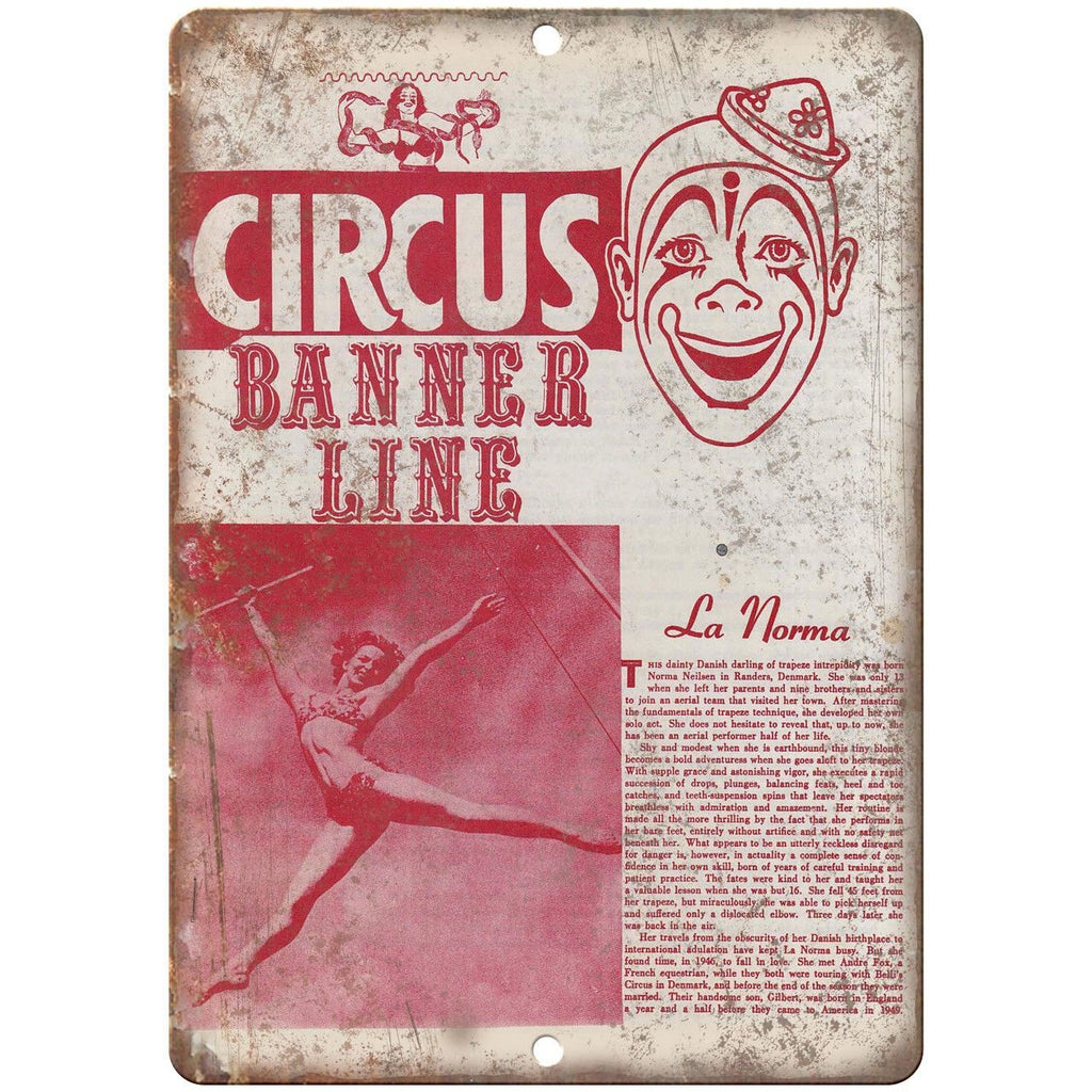 Banner Line Circus La Norma Poster 10" X 7" Reproduction Metal Sign ZH60