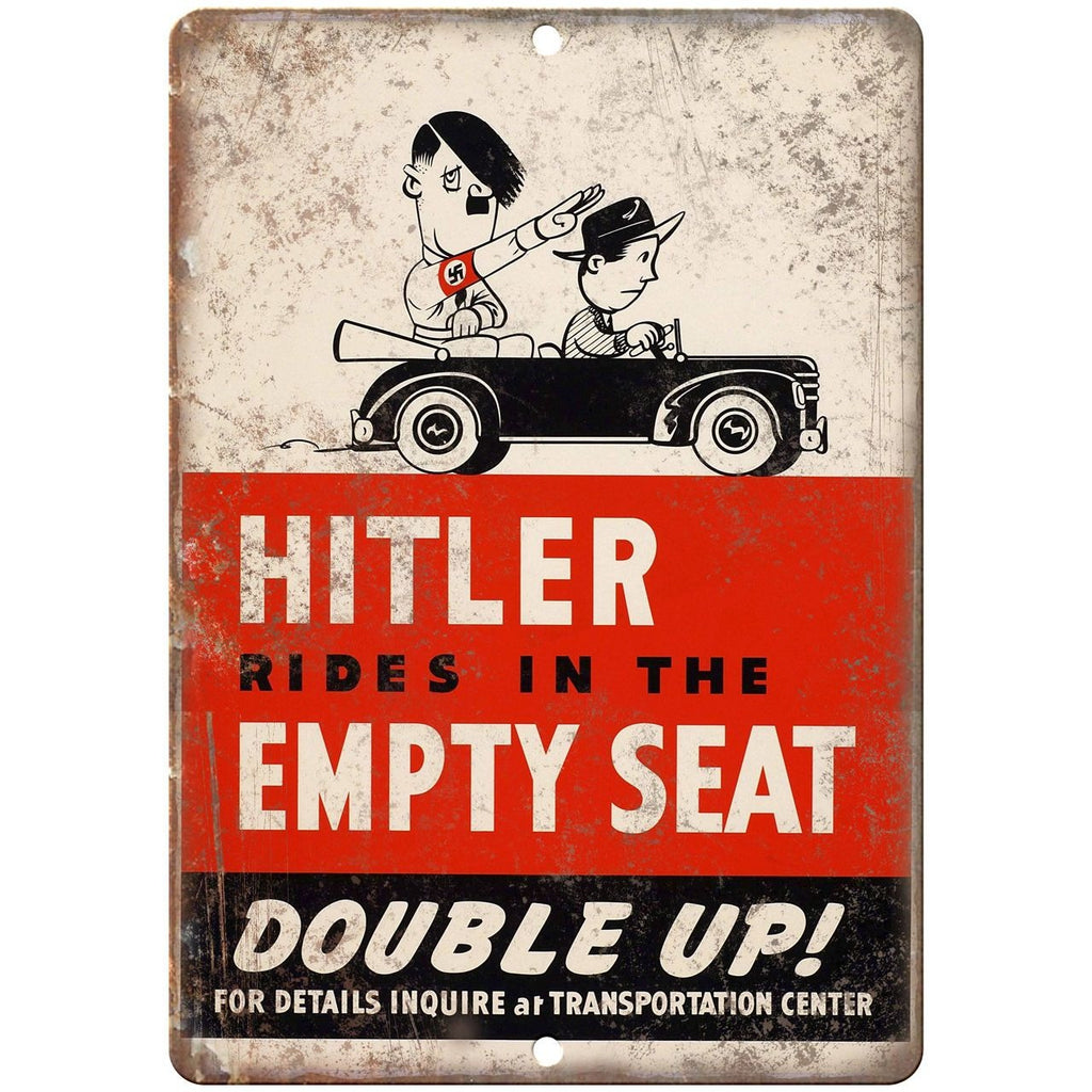 RARE World War II, Hitler, Nazi Germany 10" x 7" reproduction metal sign