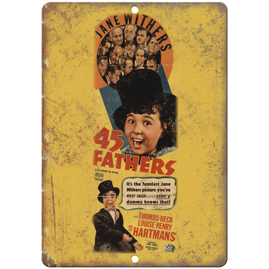 45 Fathers Jane Withers Vintage Movie Ad 10" X 7" Reproduction Metal Sign I150