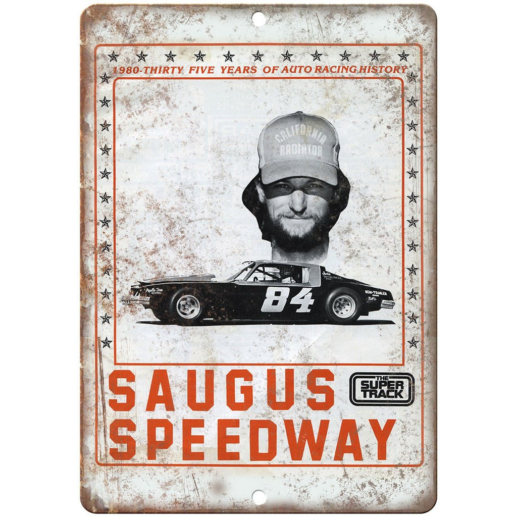 Saugus Speedway Super Track Ad 10" X 7" Reproduction Metal Sign A663