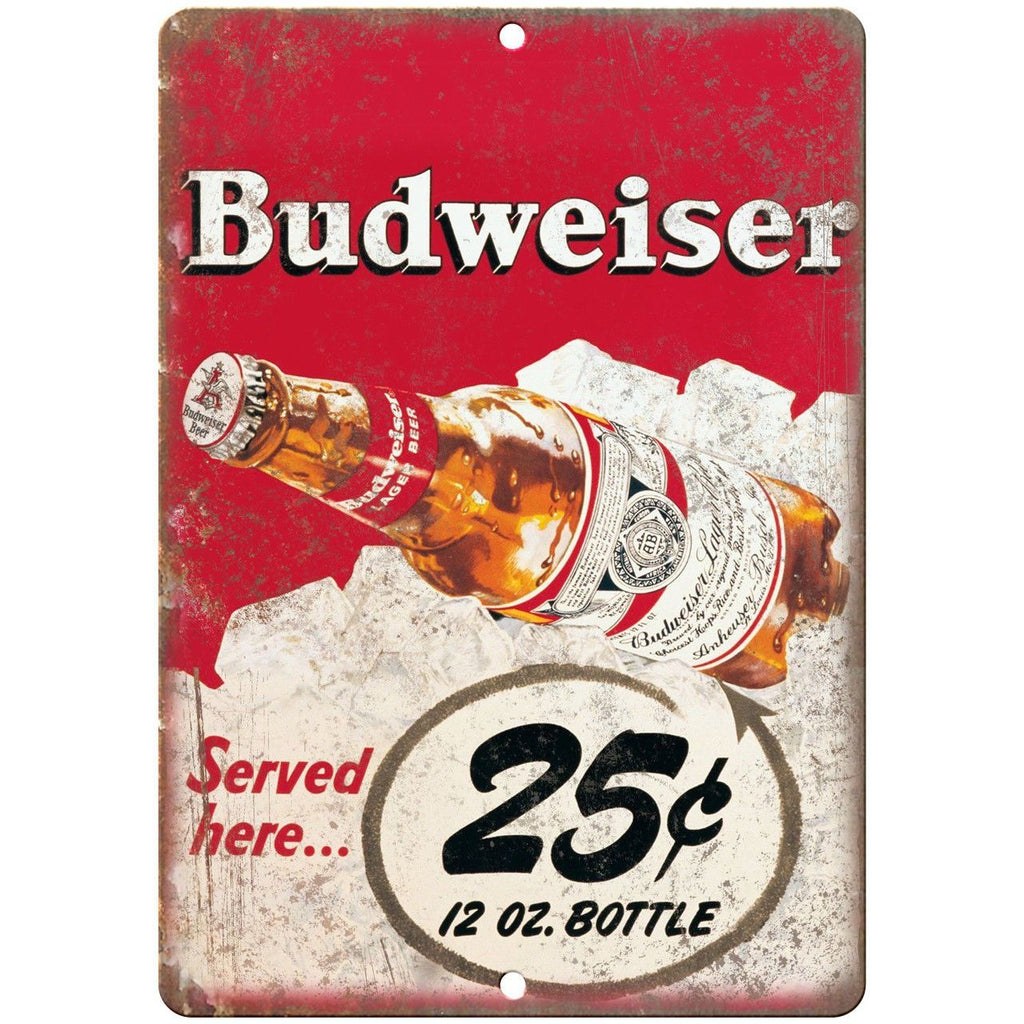 Budweiser King of Beers 10" X 7" Reproduction Metal Sign E164