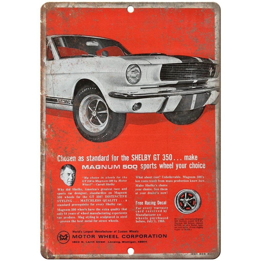 Ford Magnum 500 Shelby GT Ad 10" x 7" Reproduction Metal Sign A27