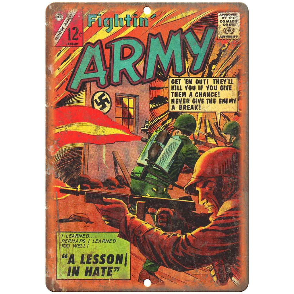 Fightin' Army January Comic Book Cover Ad 10" x 7" Reproduction Metal Sign J609