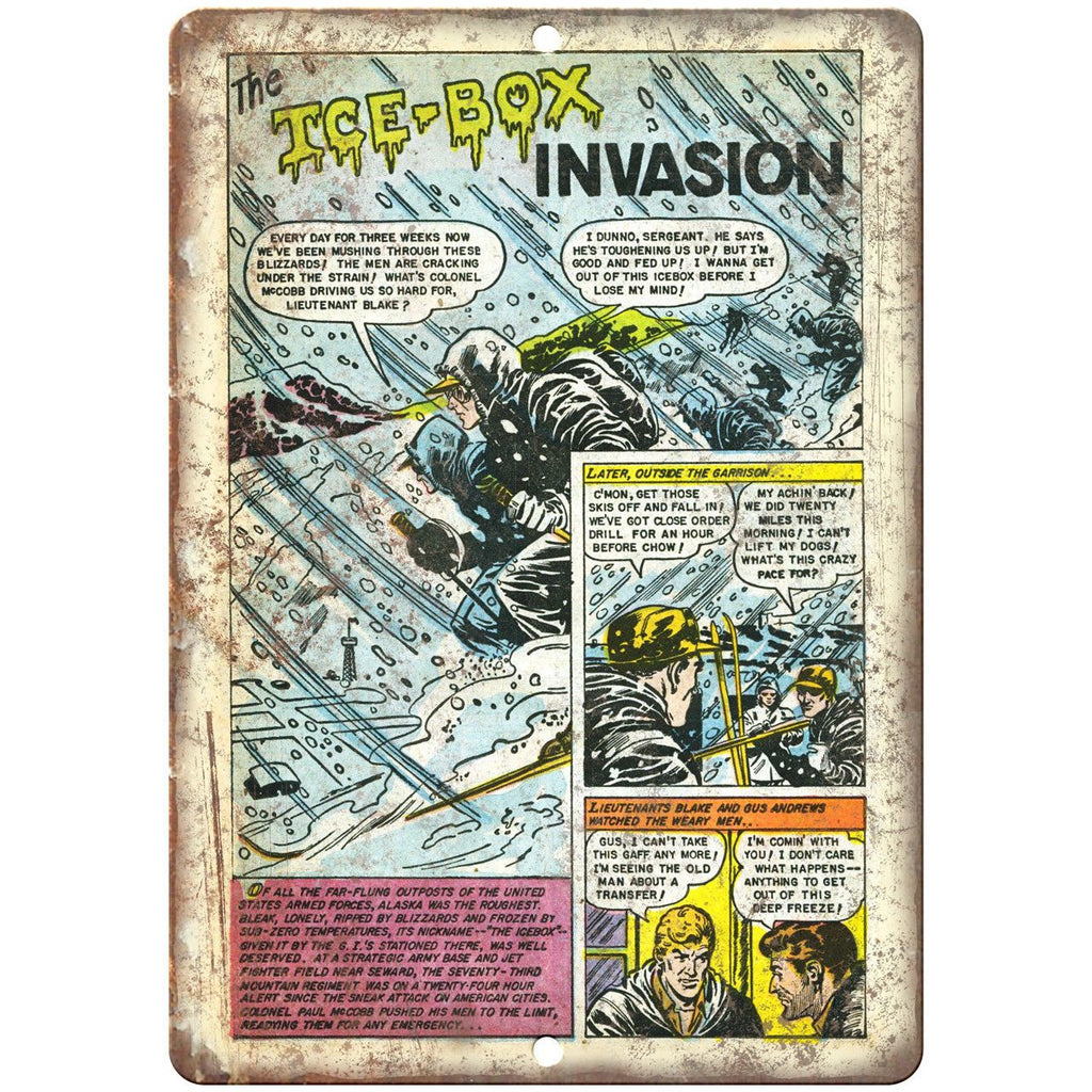 The Ice Box Invasion Comic Strip Vintage 10" x 7" Reproduction Metal Sign J515