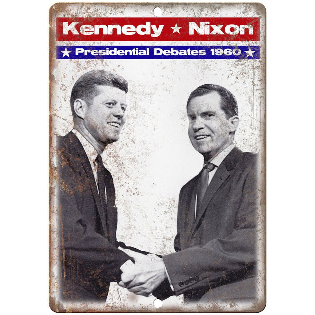 Kennedy Nixon Debate Political Poster 1960 10" X 7" Reproduction Metal Sign ZC05
