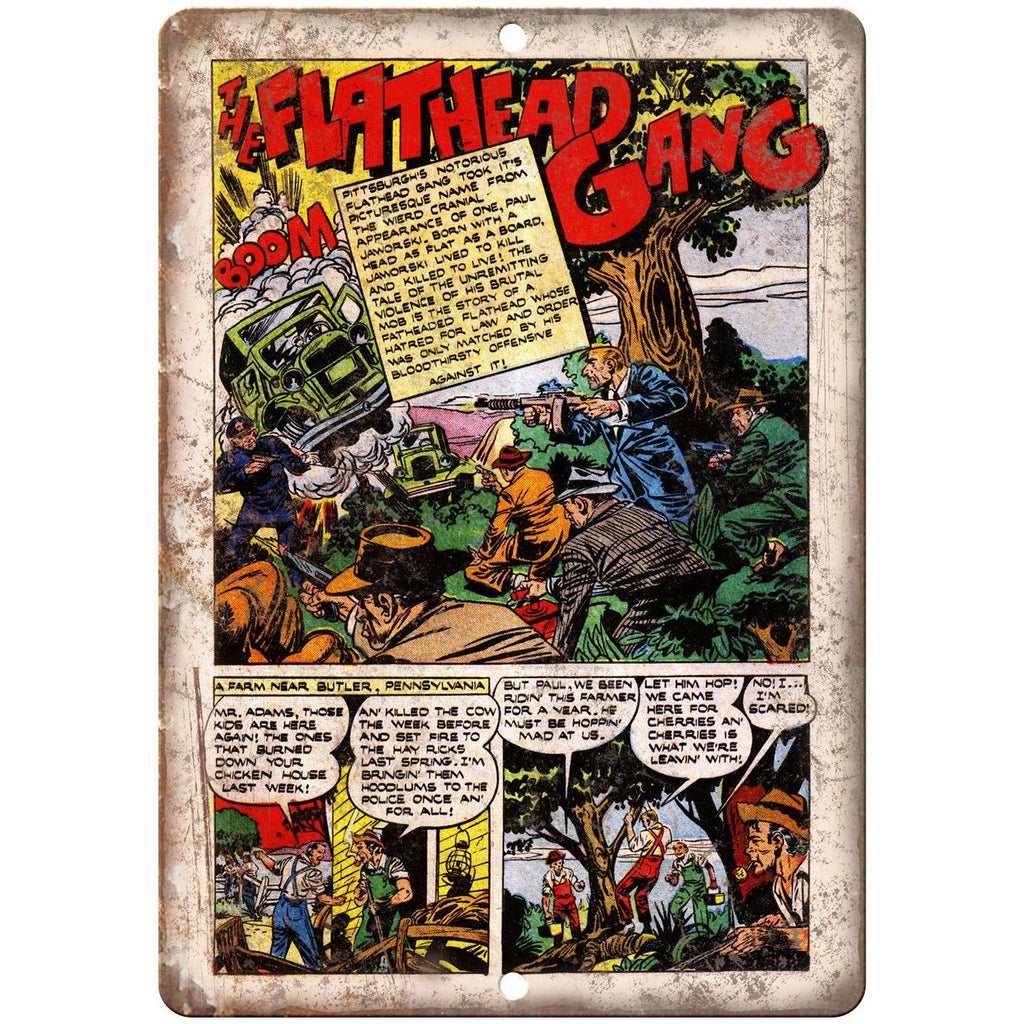 Ace Comics the Flathead Gang Vintage 10" X 7" Reproduction Metal Sign J361