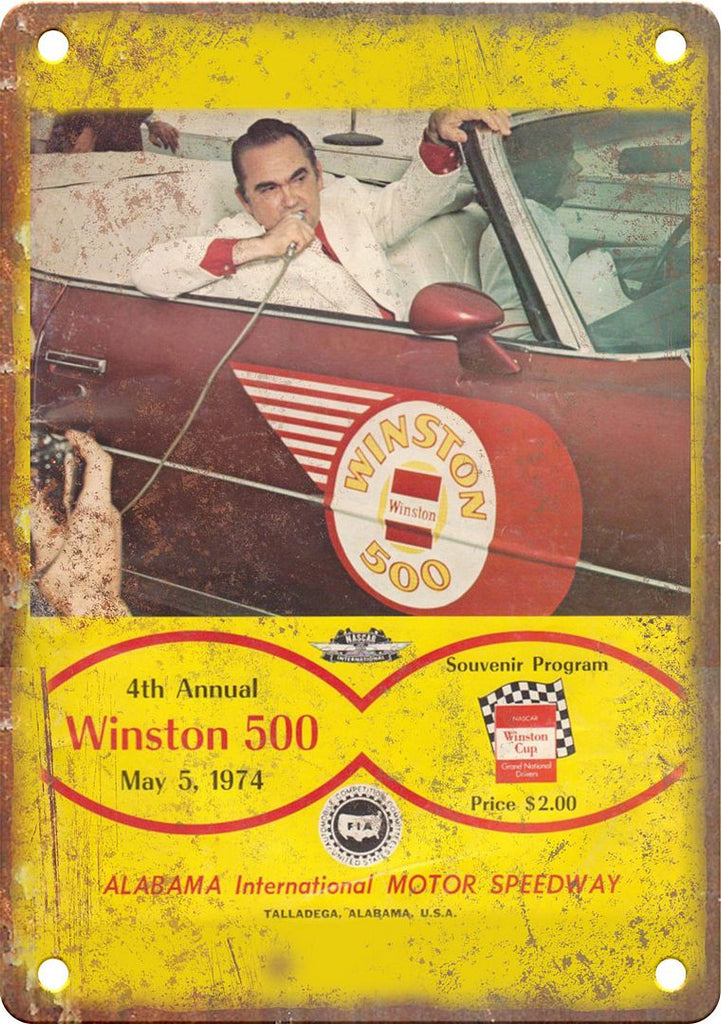Winston 500 Alabama Speedway Reproduction Metal Sign