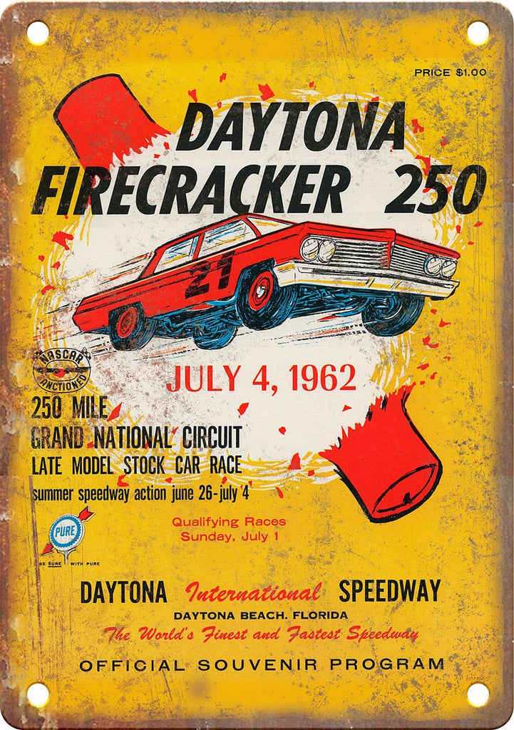 Daytona Firecracker 250 Speedway Reproduction Metal Sign