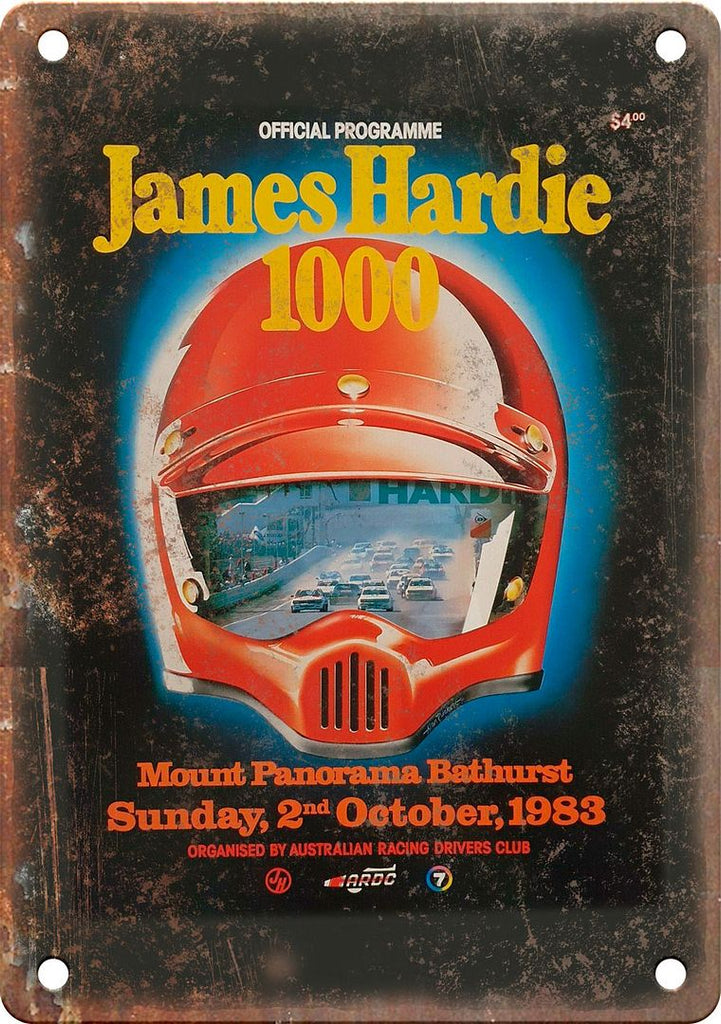 James Hardie 1000 Racing Program Ad Reproduction Metal Sign