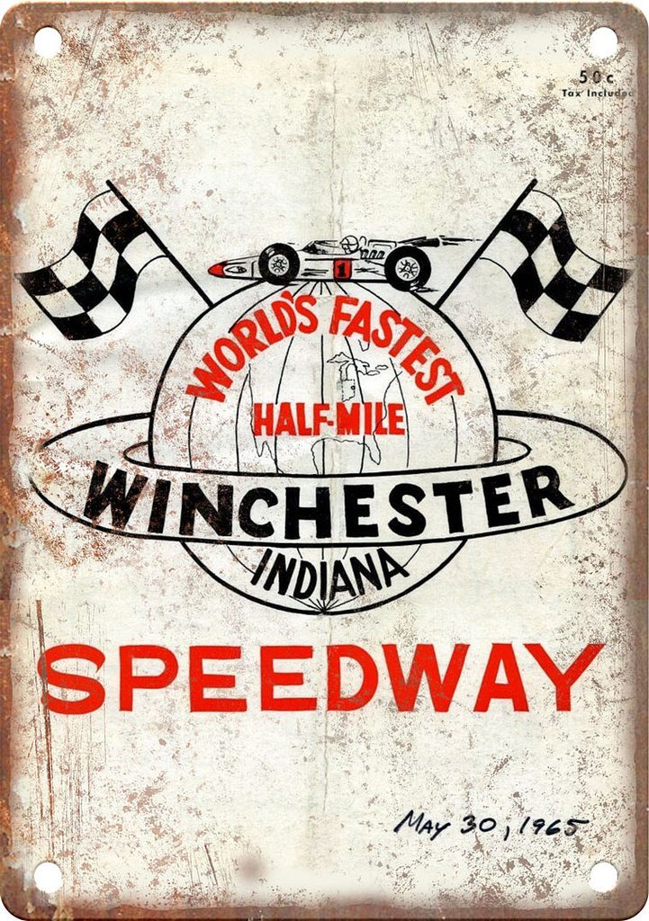 Winchester Indiana Speedway Reproduction Metal Sign