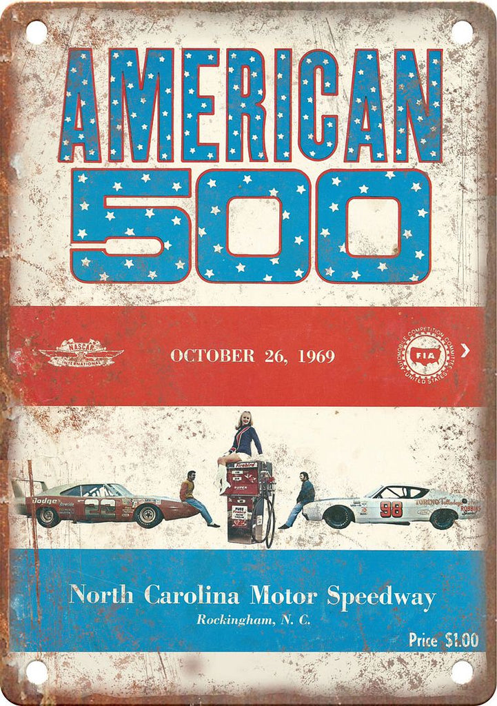 American 500 Motor Speedway Reproduction Metal Sign