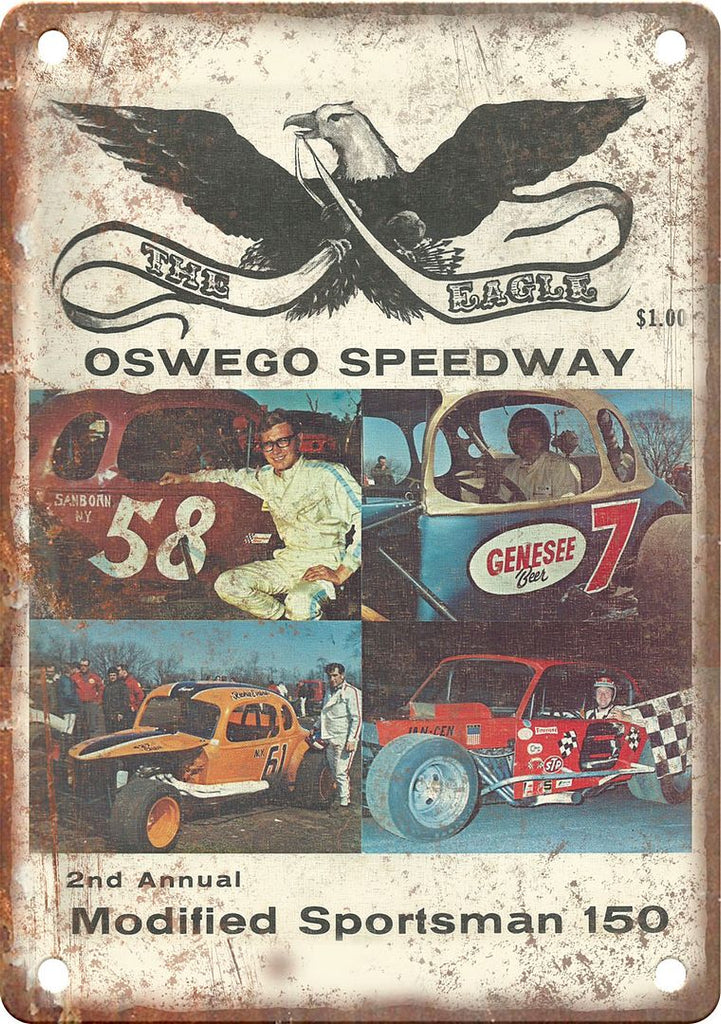 Oswego Speedway Racing Program Reproduction Metal Sign