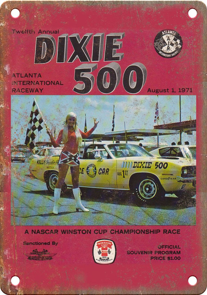 Dixie 500 Atlanta International Raceway Reproduction Metal Sign