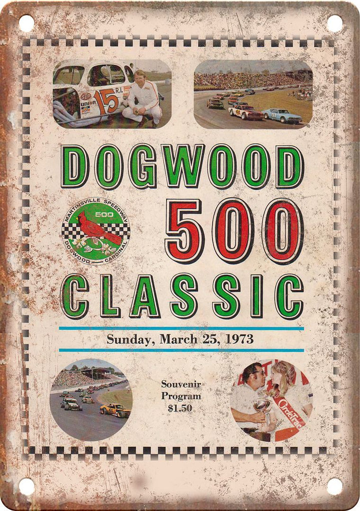 Dogwood 500 Classic Racing Program Reproduction Metal Sign