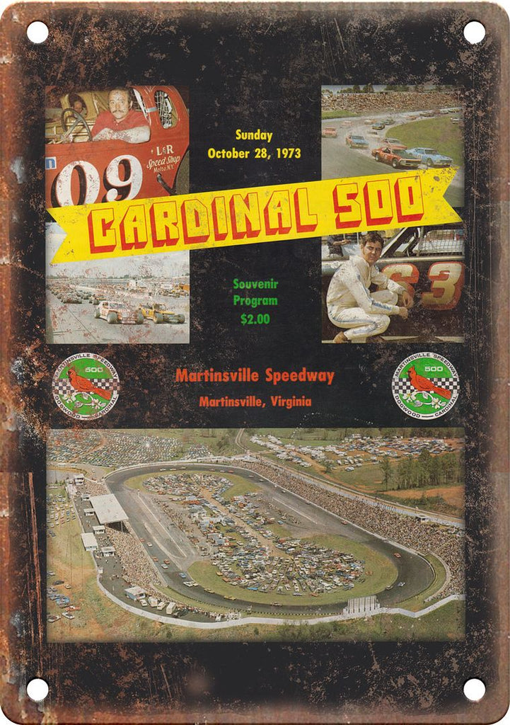Cardinal 500 Martinsville Speedway Reproduction Metal Sign