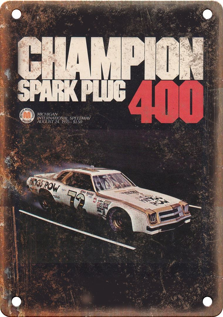 Chamption Spark Plug 400 Racing Program Reproduction Metal Sign