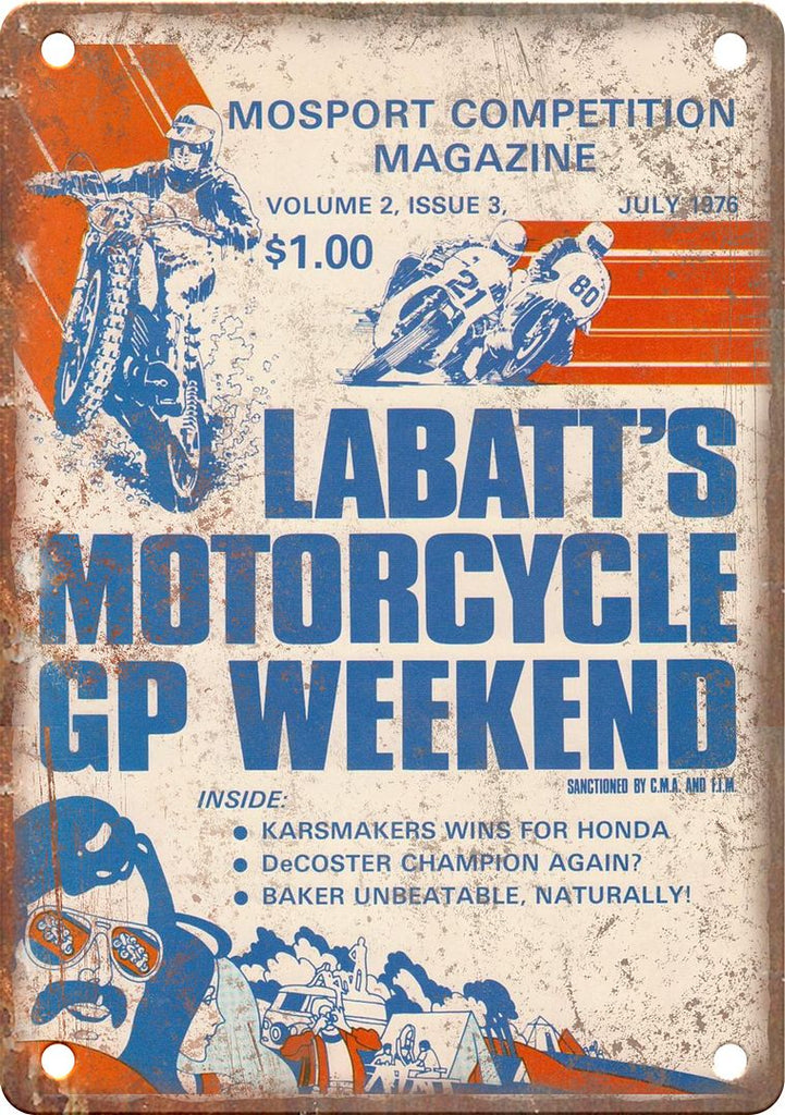 1976 Labatt's Motorcycle GP Weekend Reproduction Metal Sign