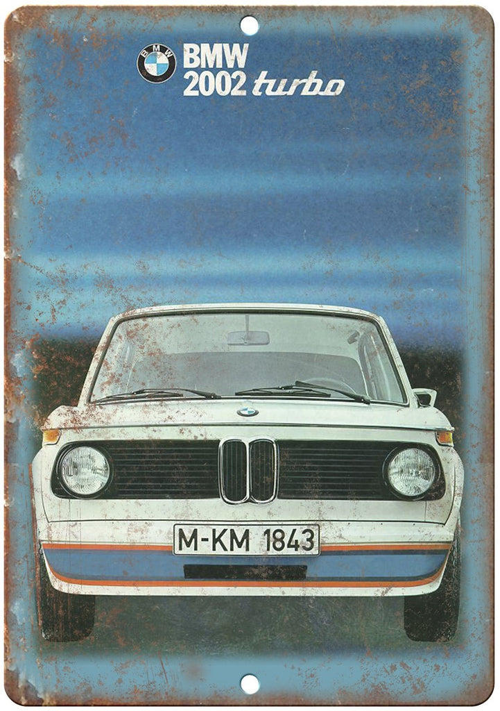 BMW 202 Turbo Bavarian Motor Works Ad Metal Sign