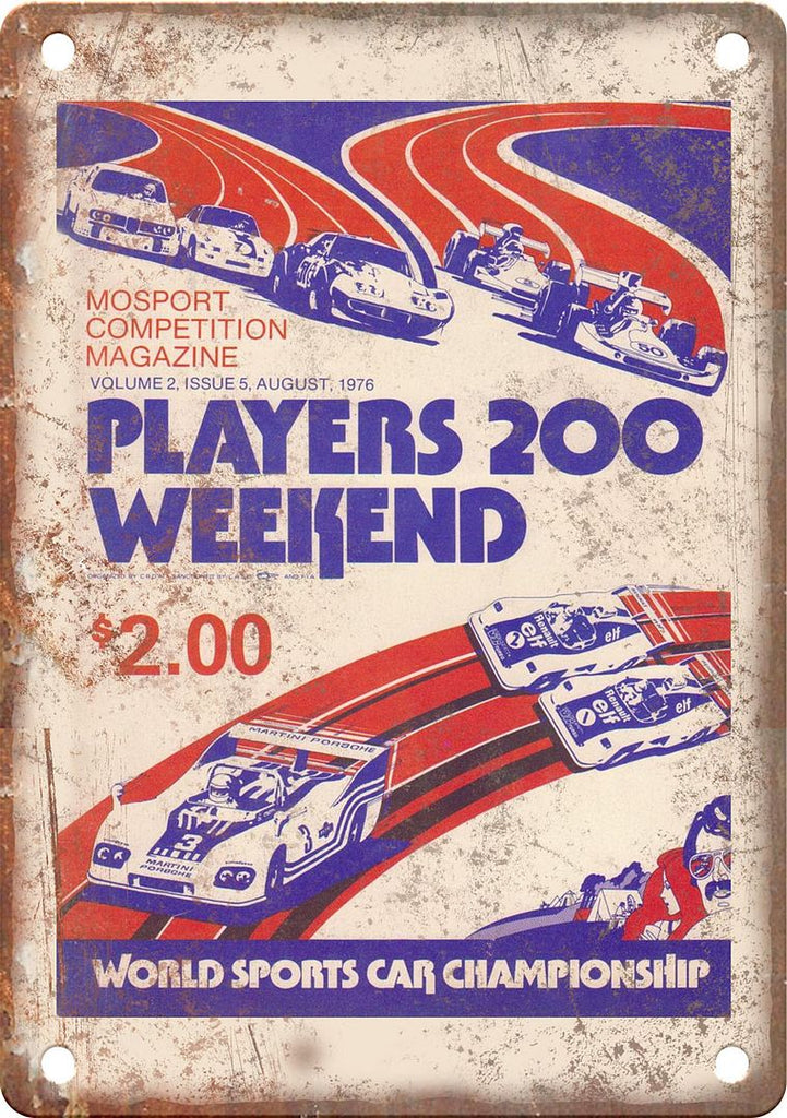 Players 200 Weekend Racing Program Reproduction Metal Sign