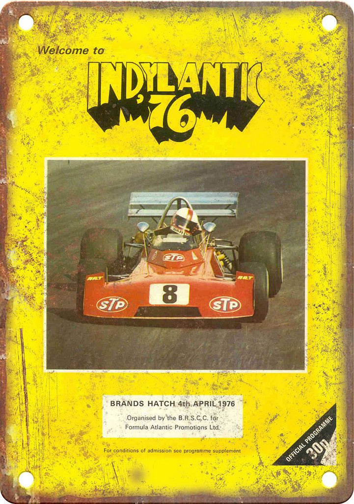 1976 Indylantic Racing Program Reproduction Metal Sign