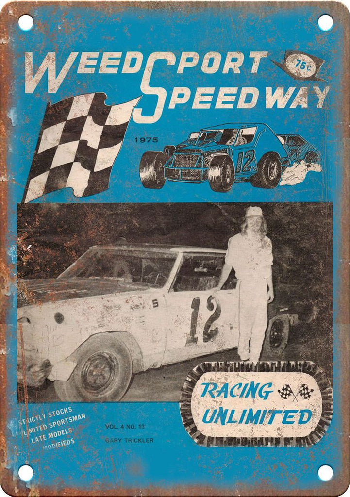 Weedsport Speedway Racing Program Reproduction Metal Sign