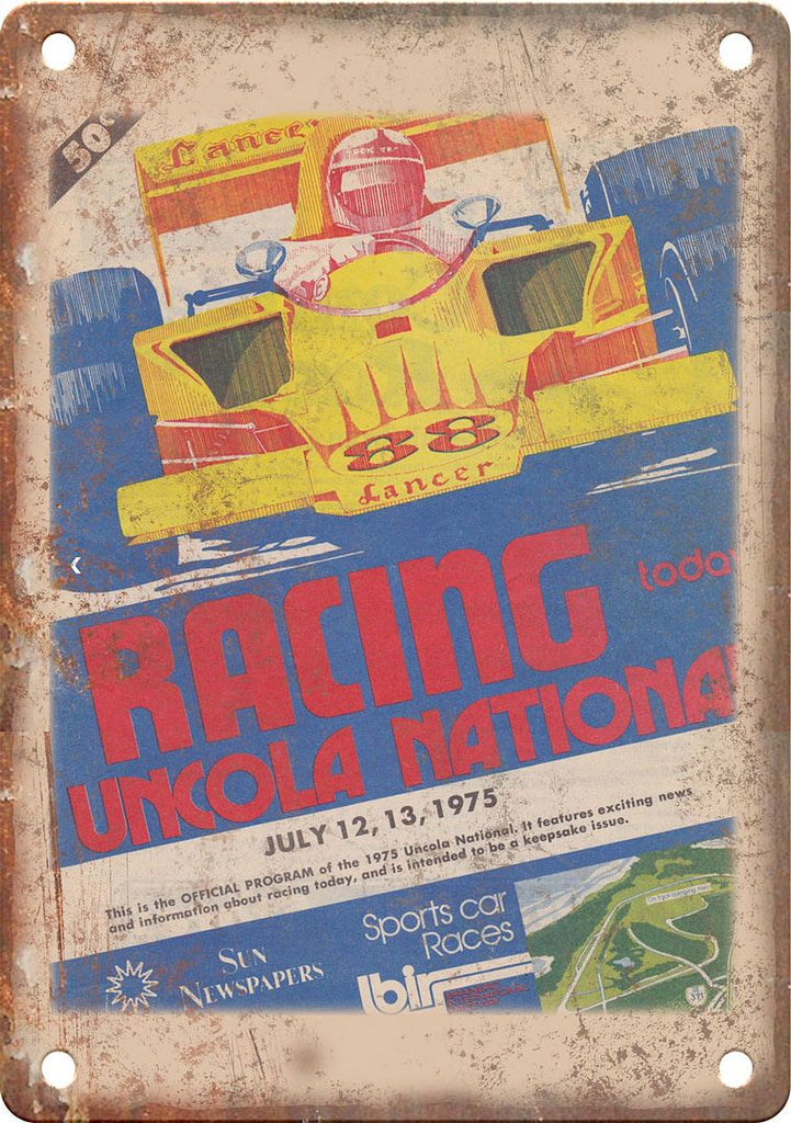 Racing Uncola National Sports Car Race Reproduction Metal Sign
