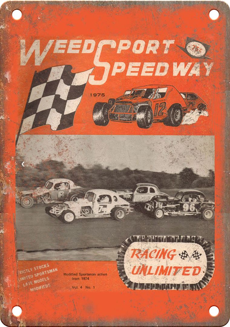Weedsport Speedway Racing Program Reproduction Metal Sign | Rusty Walls ...