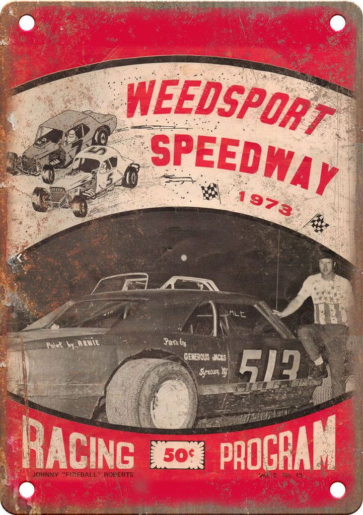 Weedsport Speedway Racing Program Reproduction Metal Sign