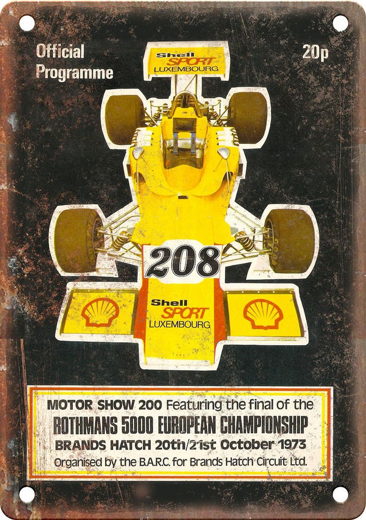 Rothmans 500 Vintage Racing Program Reproduction Metal Sign