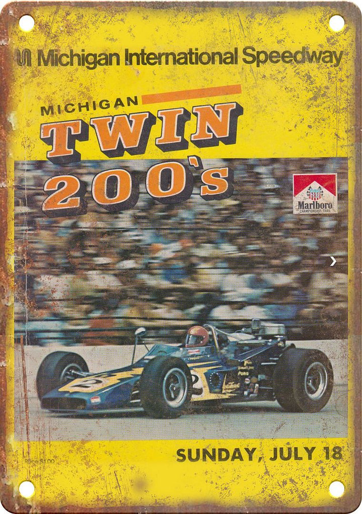 Michigan Twin 200's Racing Program Reproduction Metal Sign