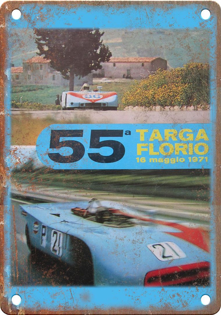 Targa Florio Vintage Racing Program Reproduction Metal Sign