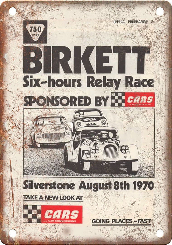Birkett Silverstone Racing Program Reproduction Metal Sign