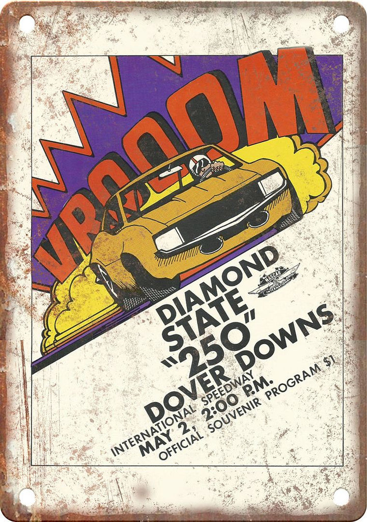 Diamond State 250 Dover Downs Program Reproduction Metal Sign