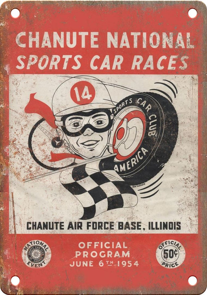 Chanute National Sports Car Races Reproduction Metal Sign