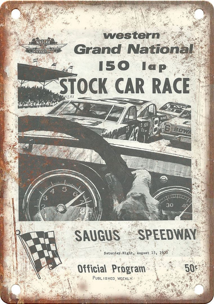 Western Grand National Saugus Speedway Reproduction Metal Sign