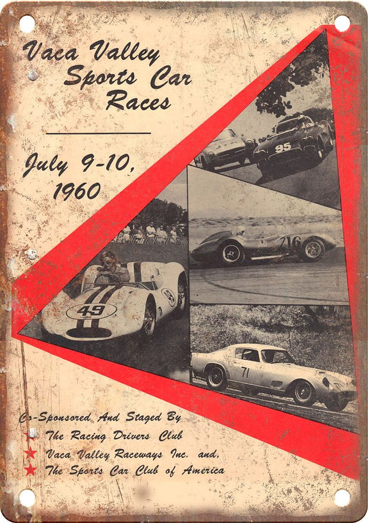Vaca Valley Sports Car Races Reproduction Metal Sign
