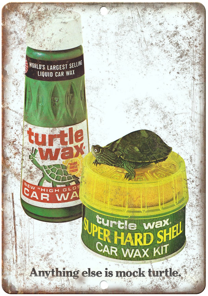 Turtle Wax Liquid Car Wax Vintage Ad Metal Sign