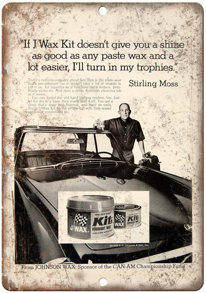 Johnson Auto Wax Vintage Ad Metal Sign