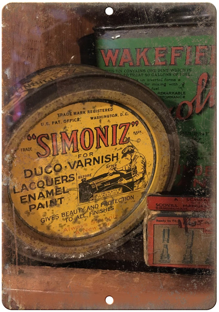 Simoniz Vintage Auto Wax Photo Metal Sign