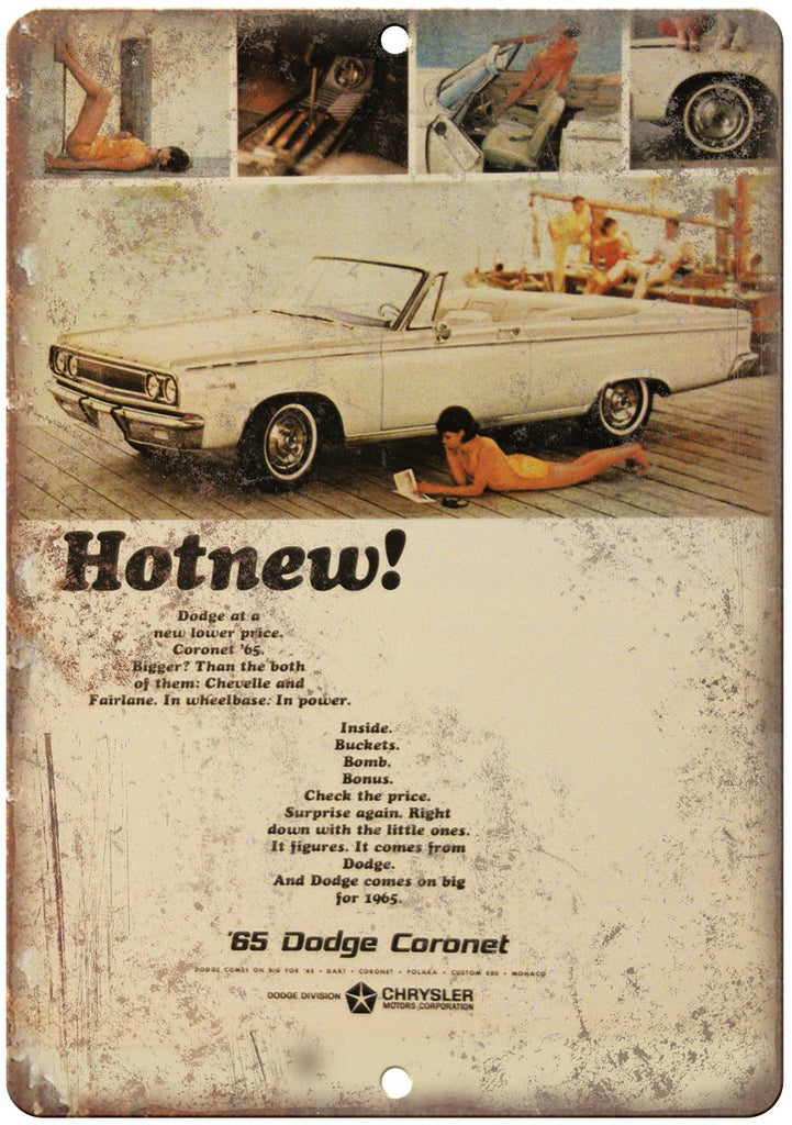 1965 Dodge Cornet Hotnew! Car Ad Metal Sign