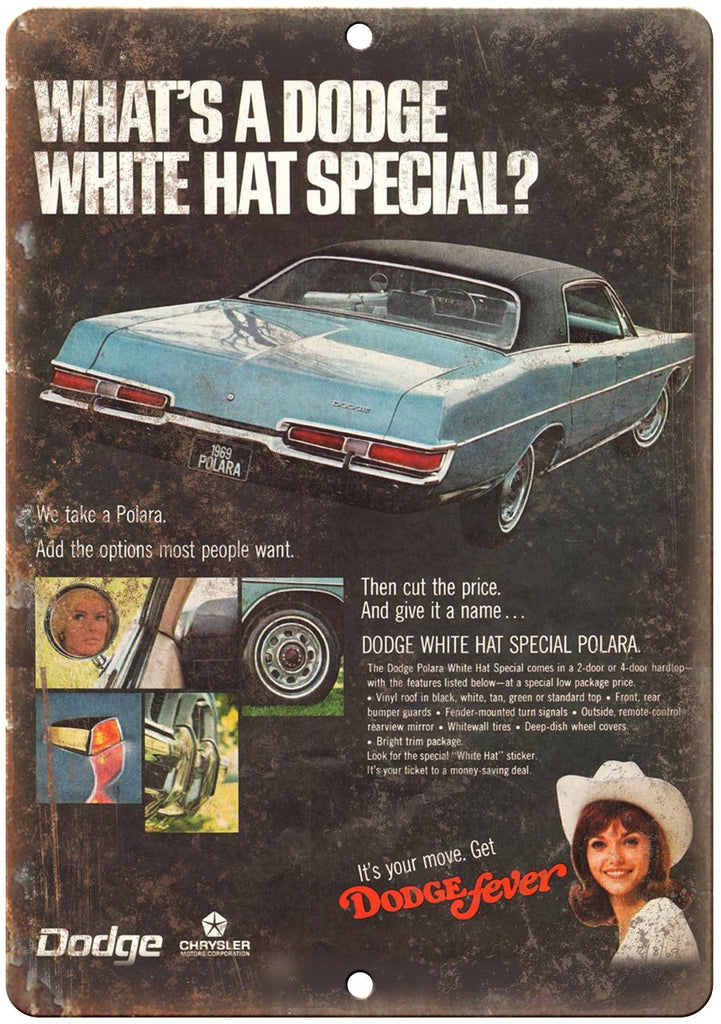 Dodge Fever 1969 Polara Vintage Auto Ad Metal Sign