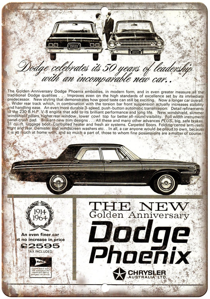 1964 Dodge Phoenix Vintage Auto Ad Metal Sign