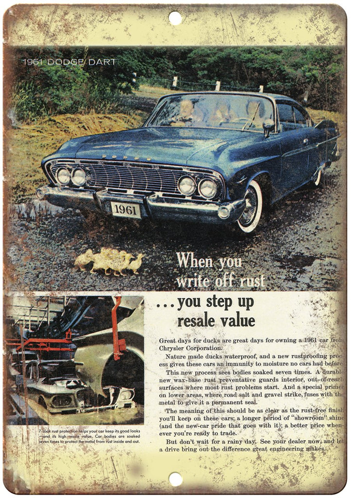 1961 Dodge Dart Vintage Car Auto Ad Metal Sign