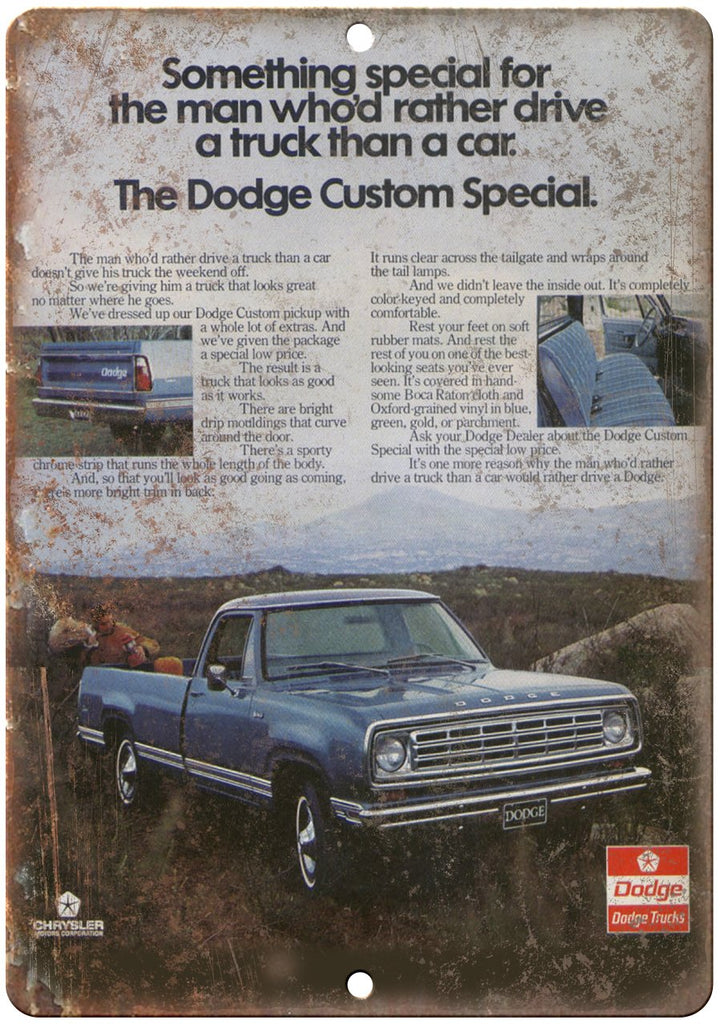 Dodge Trucks vintage Auto Car Ad Metal Sign